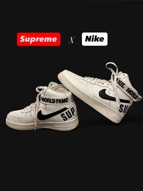 Men’s White Supreme x Nike Air Force 1 High SP Sneakers